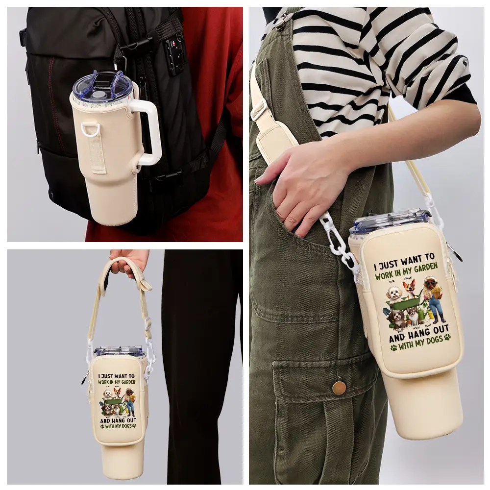 I Just Want To Work In My Garden - Personalized Bottle Carrier Bag - Image 5