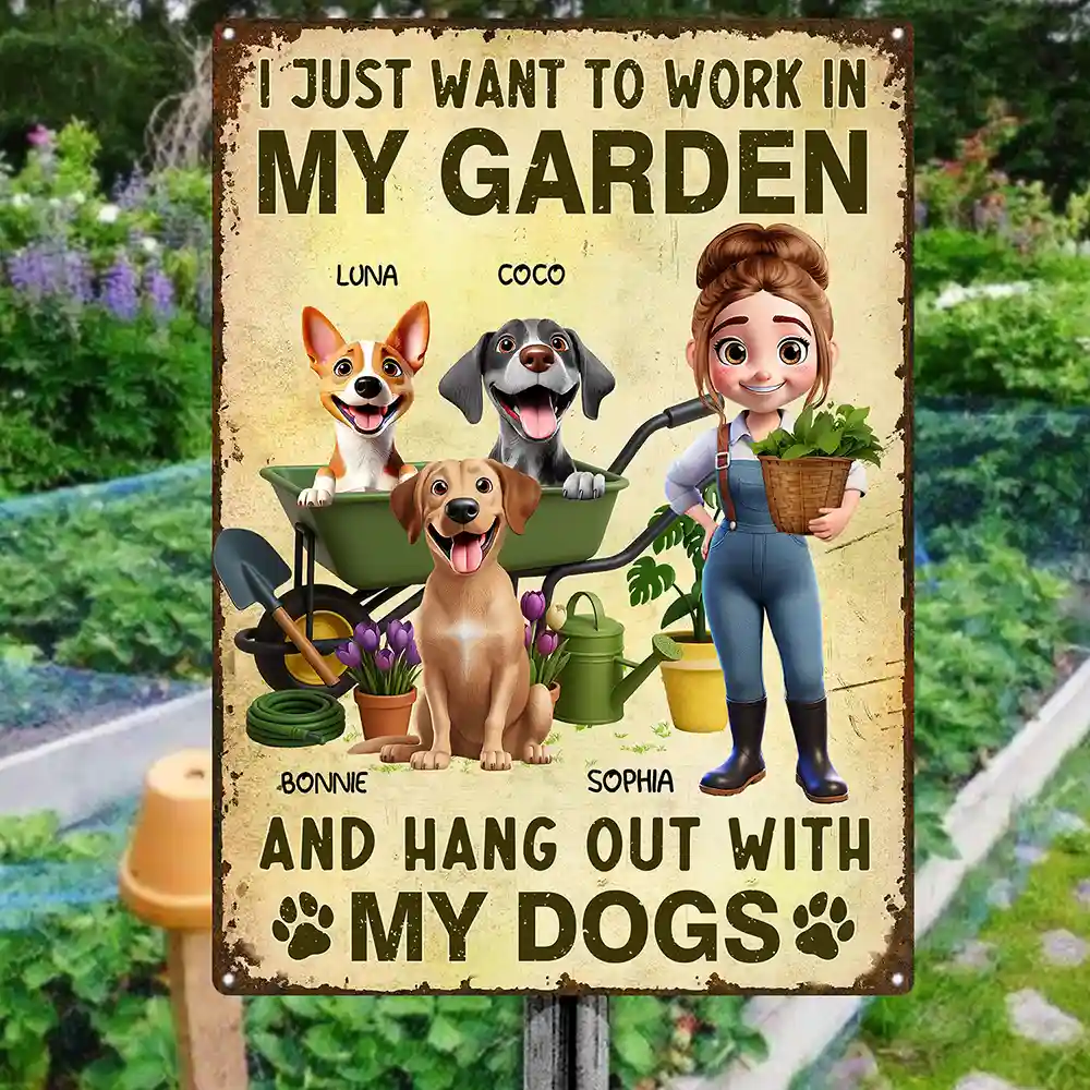 I Just Want To Work In My Garden - Personalized Classic Metal Signs