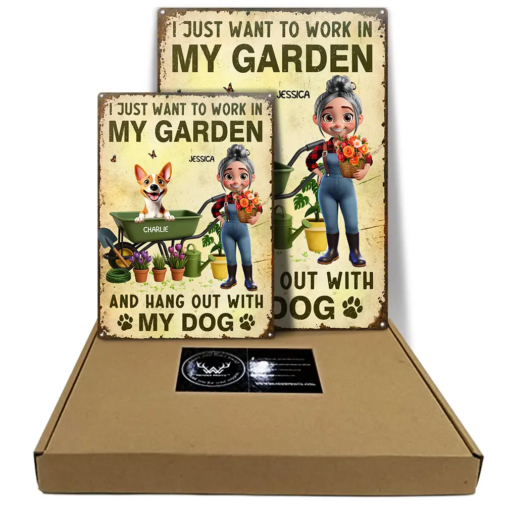 I Just Want To Work In My Garden - Personalized Classic Metal Signs - Image 5