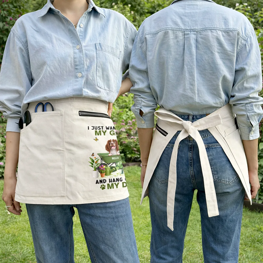 I Just Want To Work In My Garden - Personalized Gardening Apron - Image 2