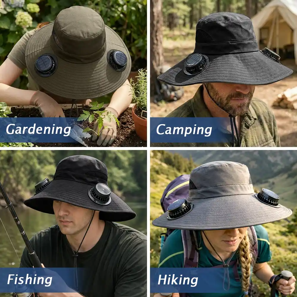 I Just Want To Work In My Garden - Personalized Solar Fan Hat - Image 6