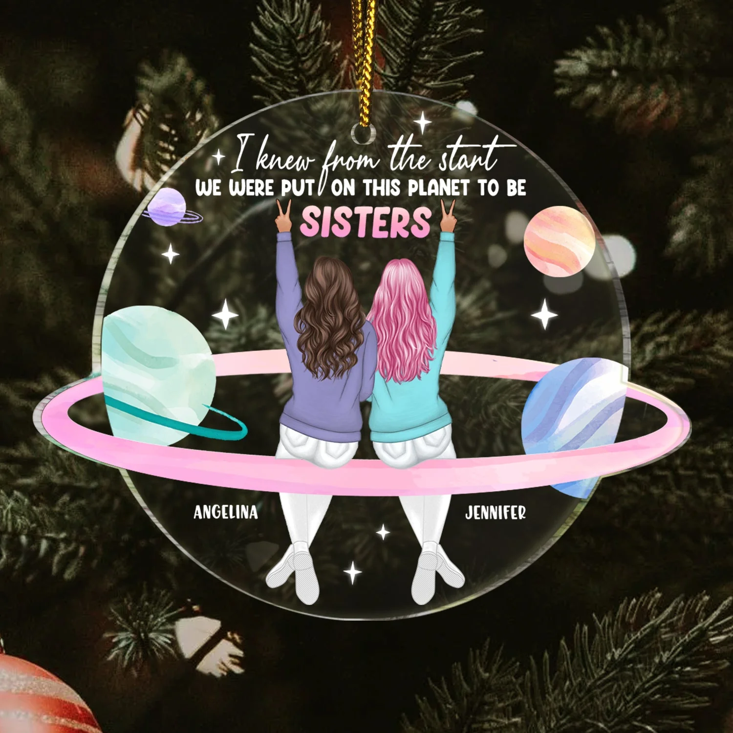I Knew From The Start - Gift For Bestie - Personalized Custom Shaped Acrylic Ornament - Image 3