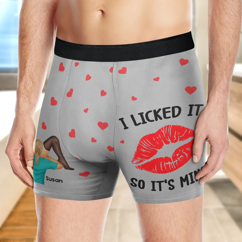 I Licked It So It's Mine Couple - Personalized Men's Boxer Briefs - Image 3