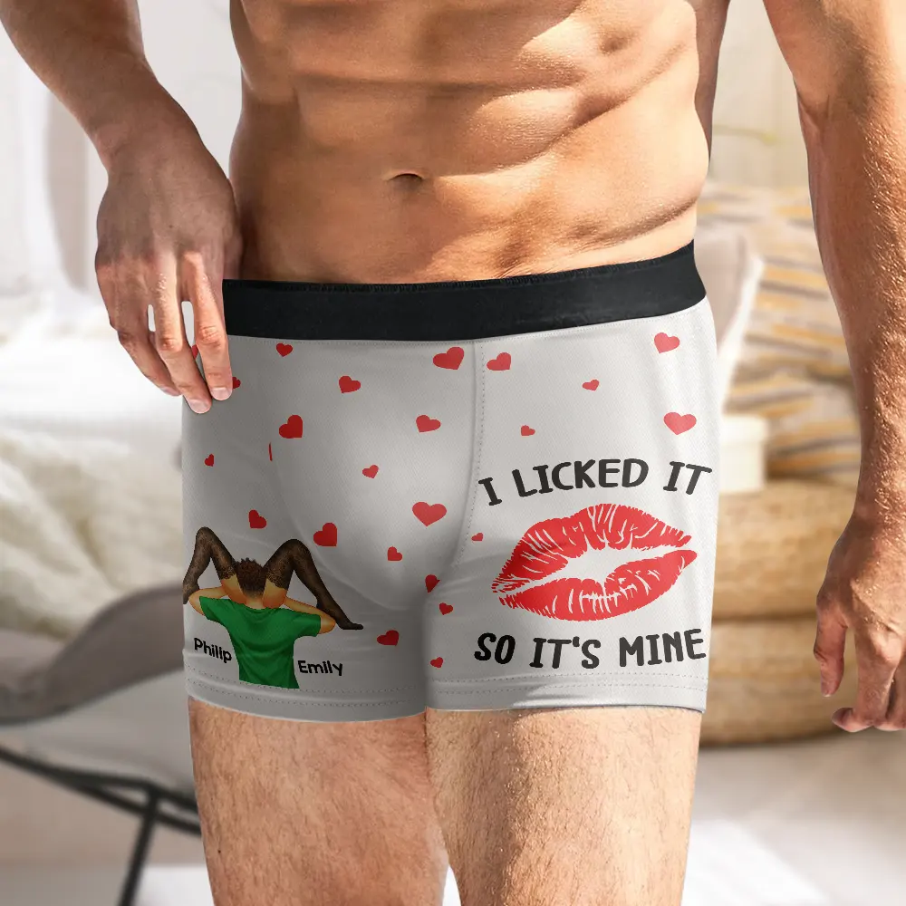 I Licked It So It's Mine Couple - Personalized Men's Boxer Briefs - Image 5