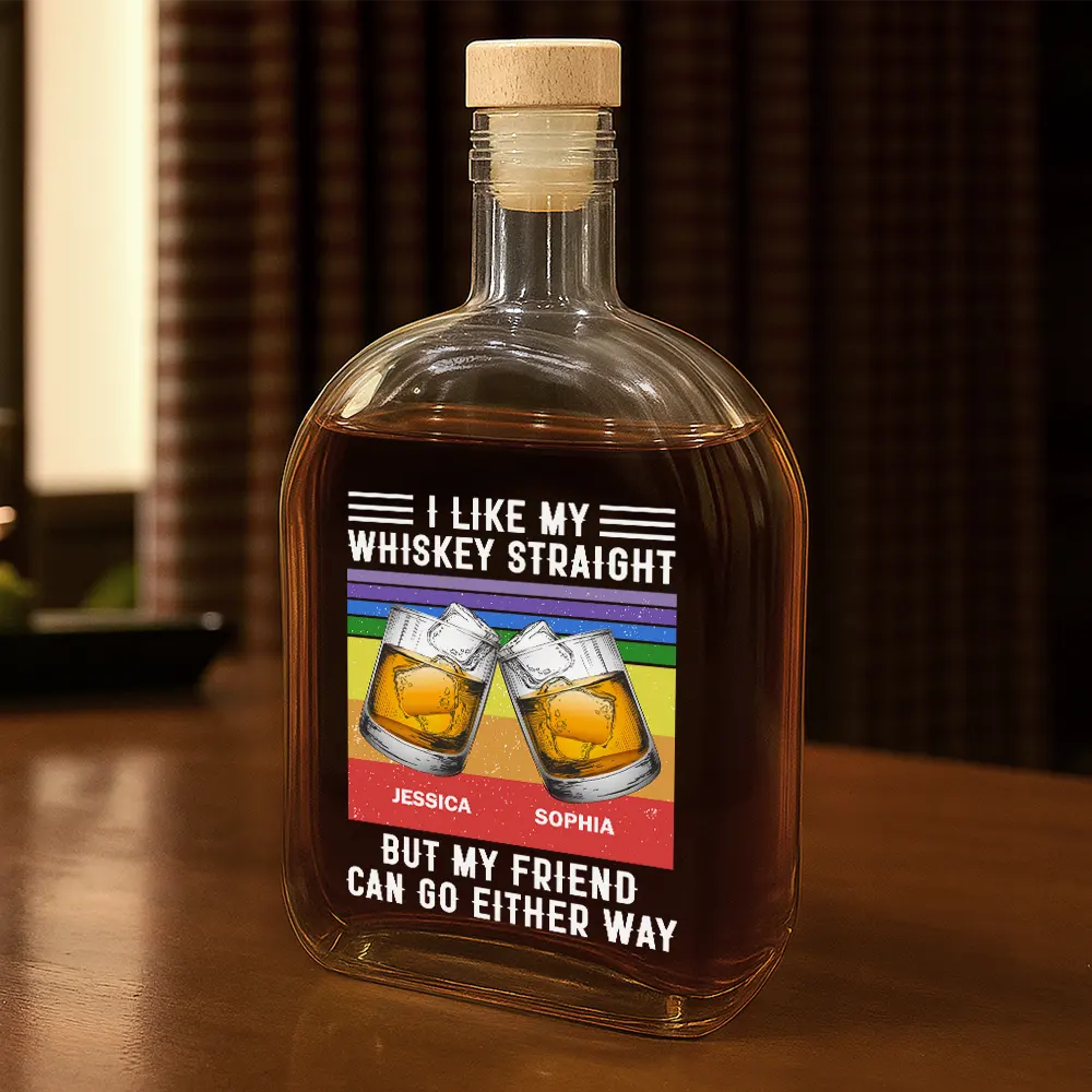 I Like My Whiskey Straight - Personalized Whiskey Bottle - Image 2