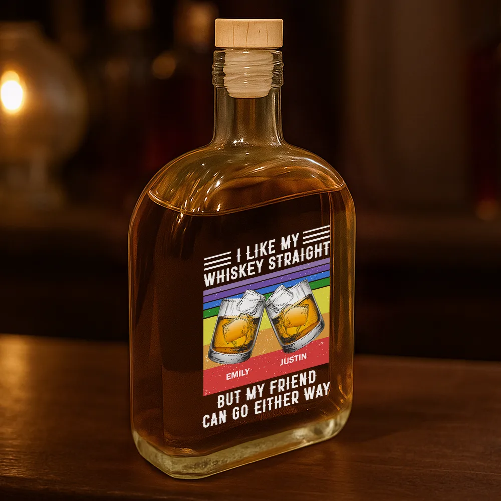 I Like My Whiskey Straight - Personalized Whiskey Bottle - Image 3