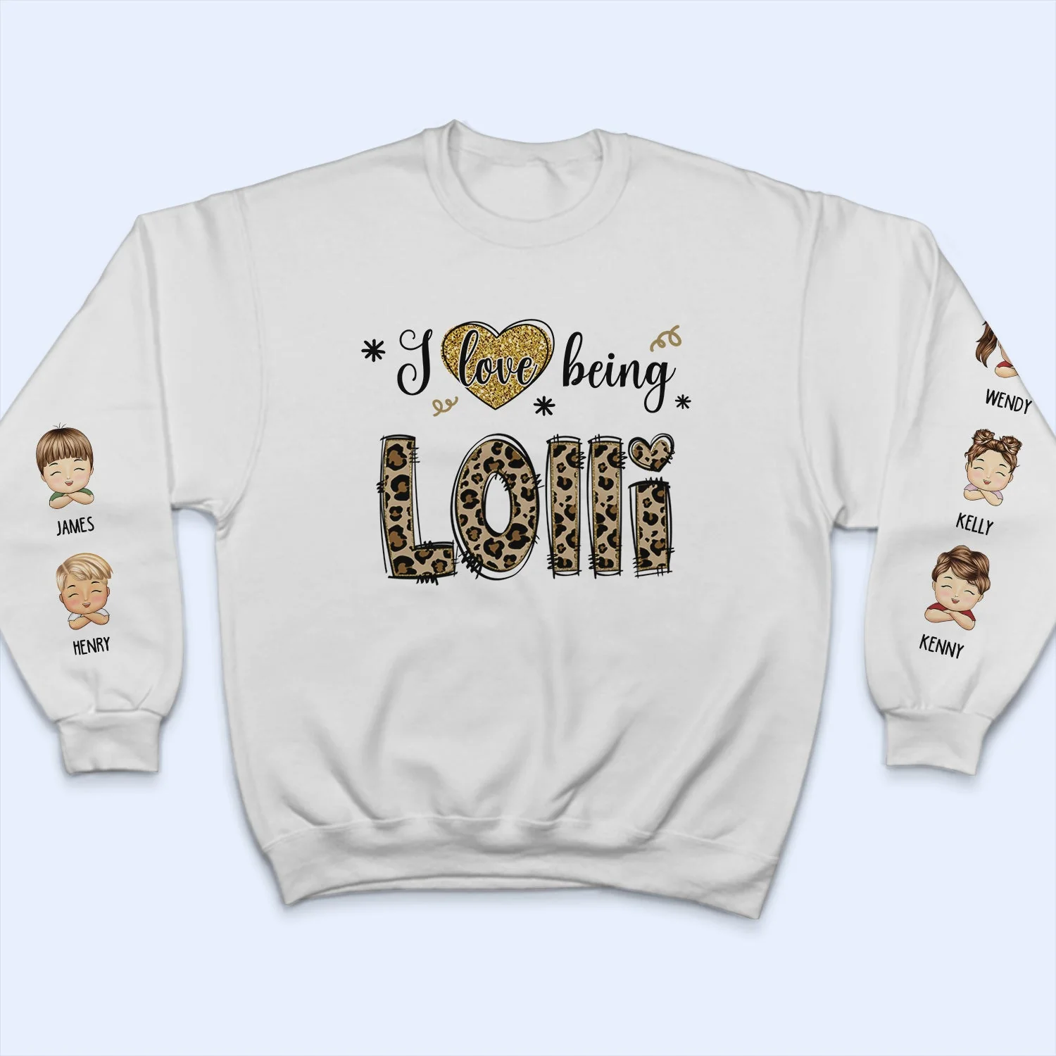 I Love Being Grandma - Gift For Grandma - Personalized Unisex Sweatshirt With Design On Sleeve - Image 2