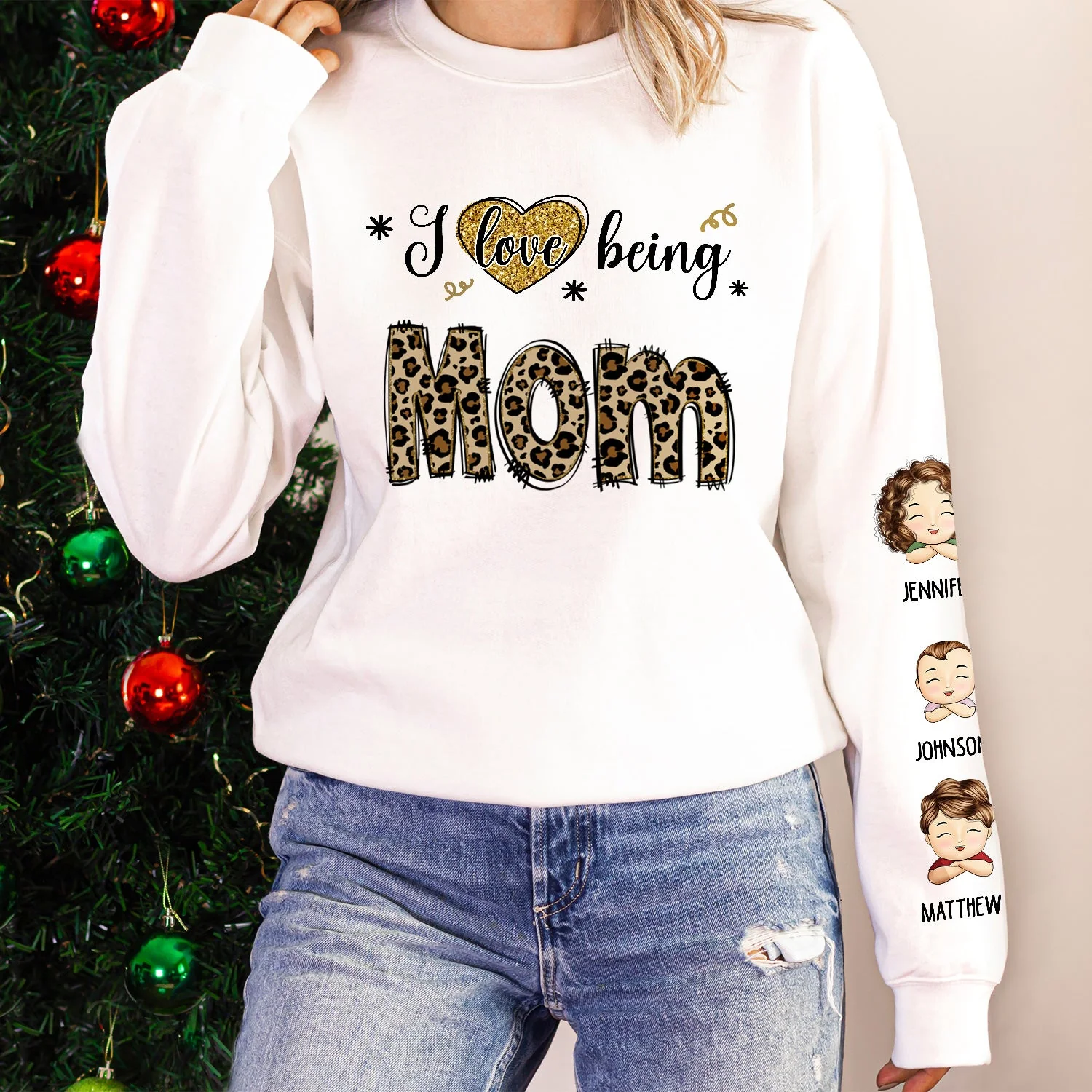 I Love Being Grandma - Gift For Grandma - Personalized Unisex Sweatshirt With Design On Sleeve - Image 4