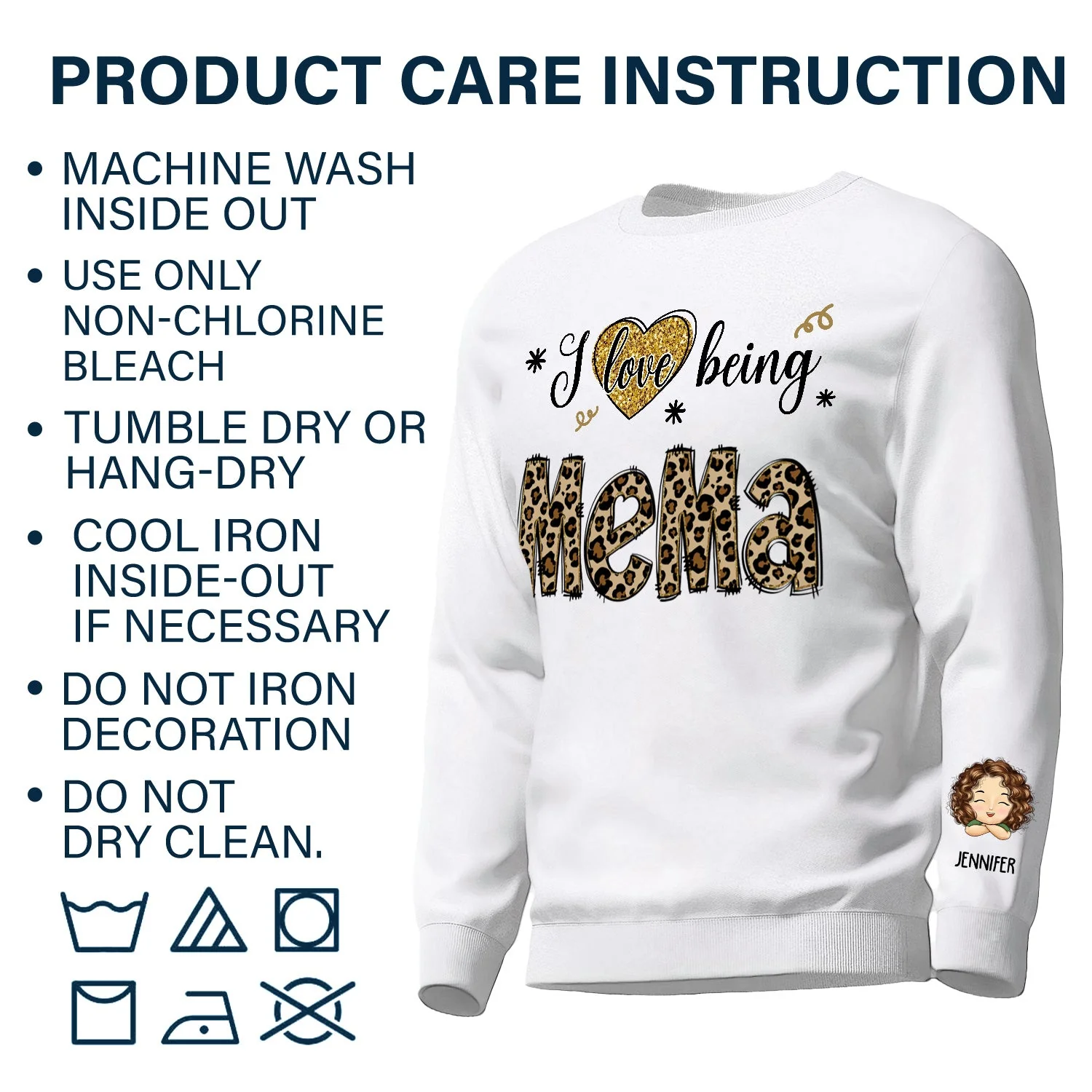 I Love Being Grandma - Gift For Grandma - Personalized Unisex Sweatshirt With Design On Sleeve - Image 5