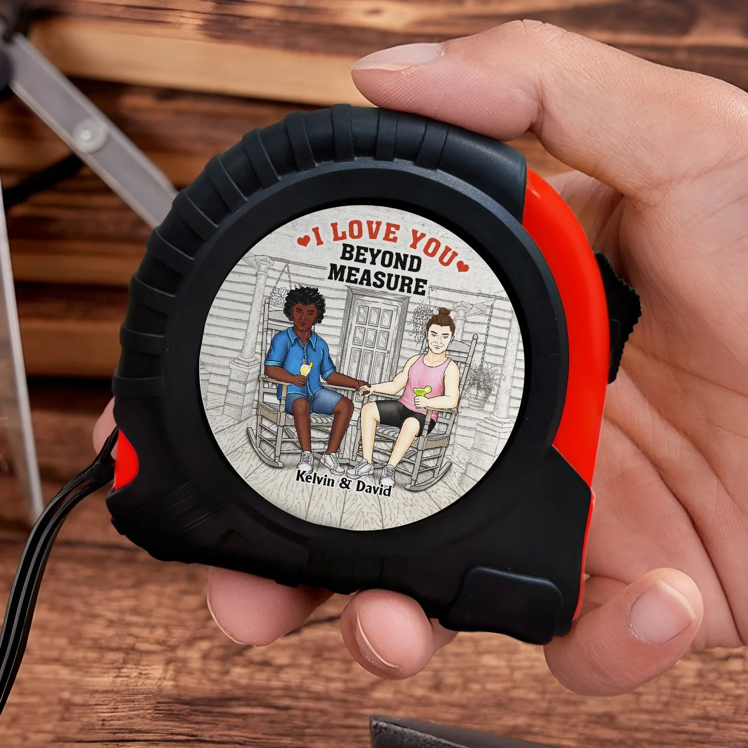 I Love Building A Life With You - Gift For Couples, Husband, Boyfriend - Personalized Tape Measure - Image 3