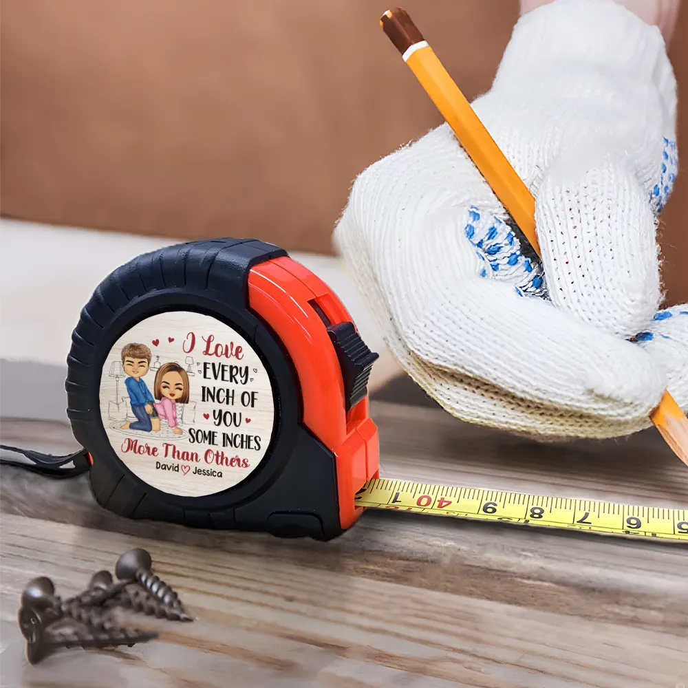 I Love Every Inch Of You Doggy Couple - Personalized Tape Measure - Image 4