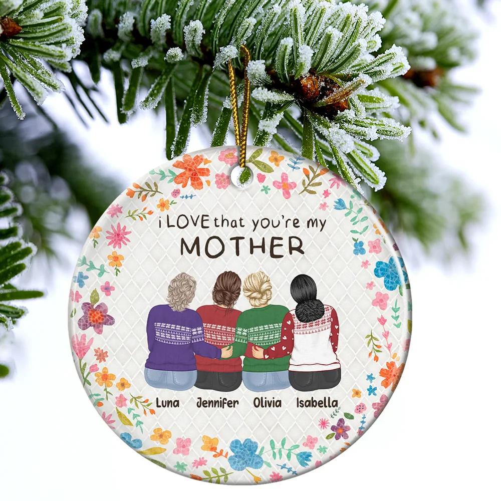 I Love That You Are My Friend Bestie Sister - Personalized Circle Ceramic Ornament - Image 4