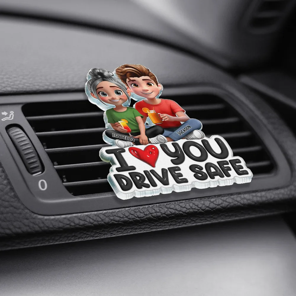 I Love You Drive Safe - Personalized Acrylic Car Vent Clip - Image 3