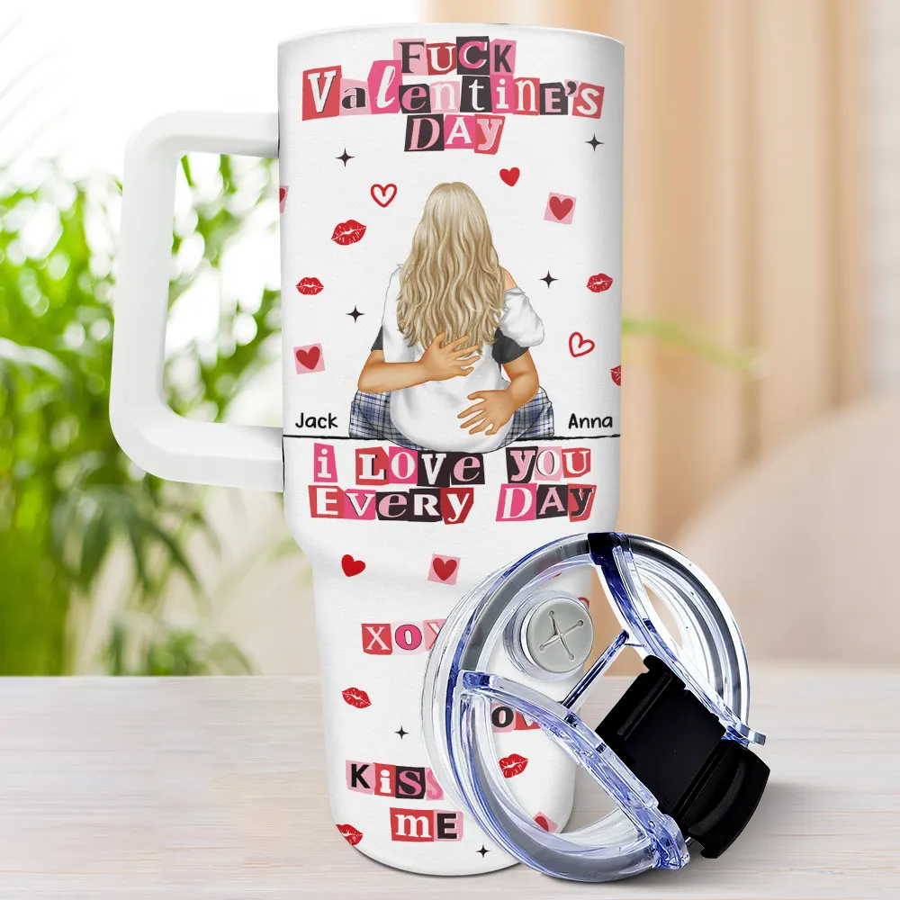 I Love You Every Day Ransom Note Style - Personalized 40oz Tumbler With Straw - Image 3