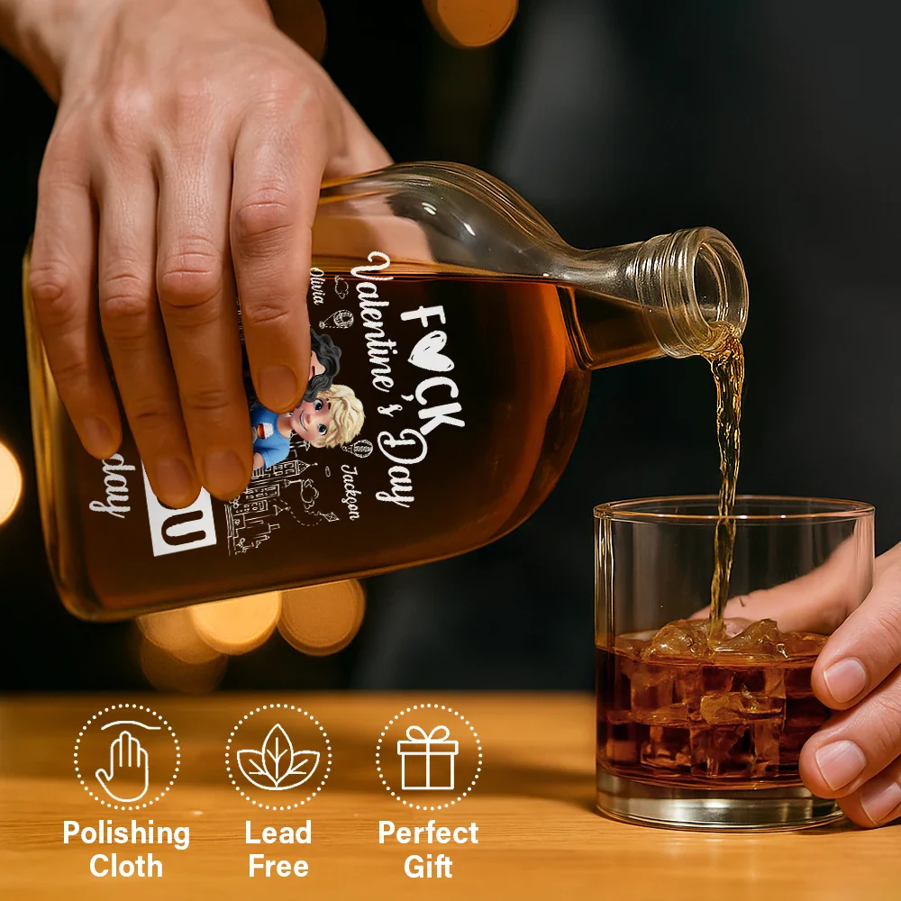 I Love You Everyday 3D Effect Couple - Personalized Whiskey Bottle - Image 6