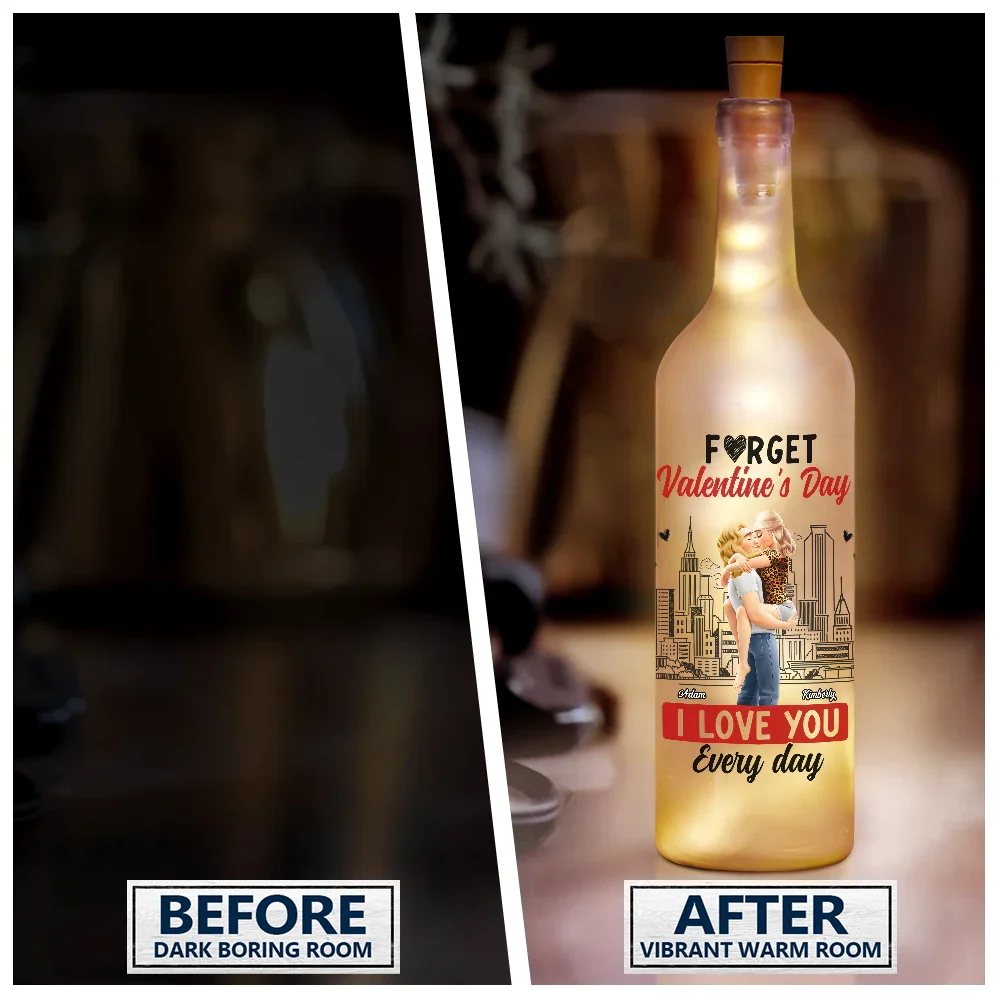 I Love You Everyday 3D Effect - Personalized Bottle Light - Image 3