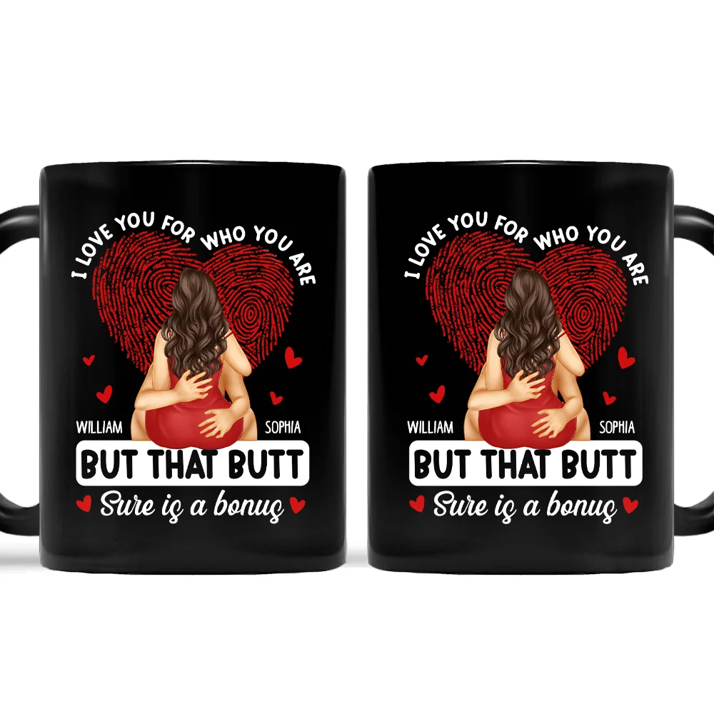I Love You For Who You Are Hugging Couple - Personalized Mug - Image 2