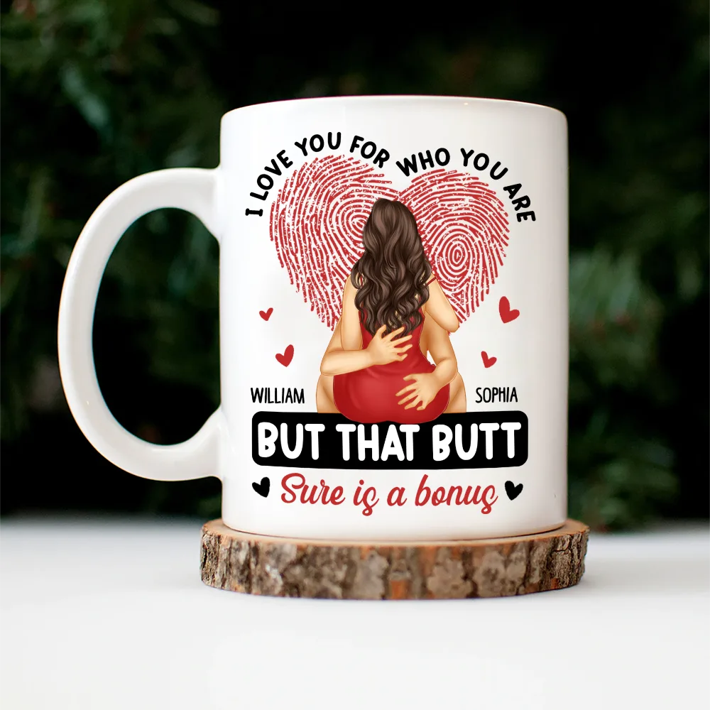 I Love You For Who You Are Hugging Couple - Personalized Mug - Image 5