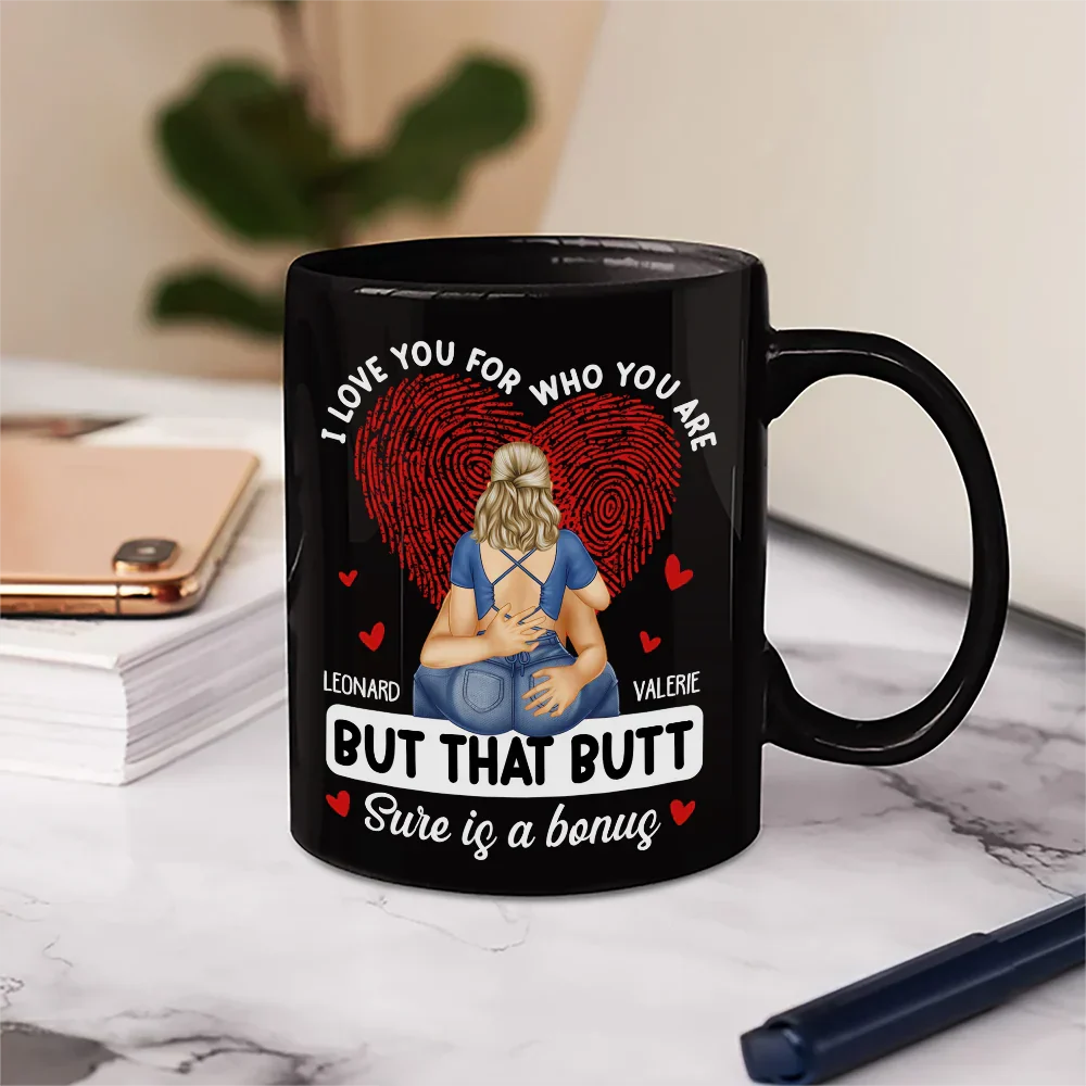 I Love You For Who You Are Hugging Couple - Personalized Mug - Image 6