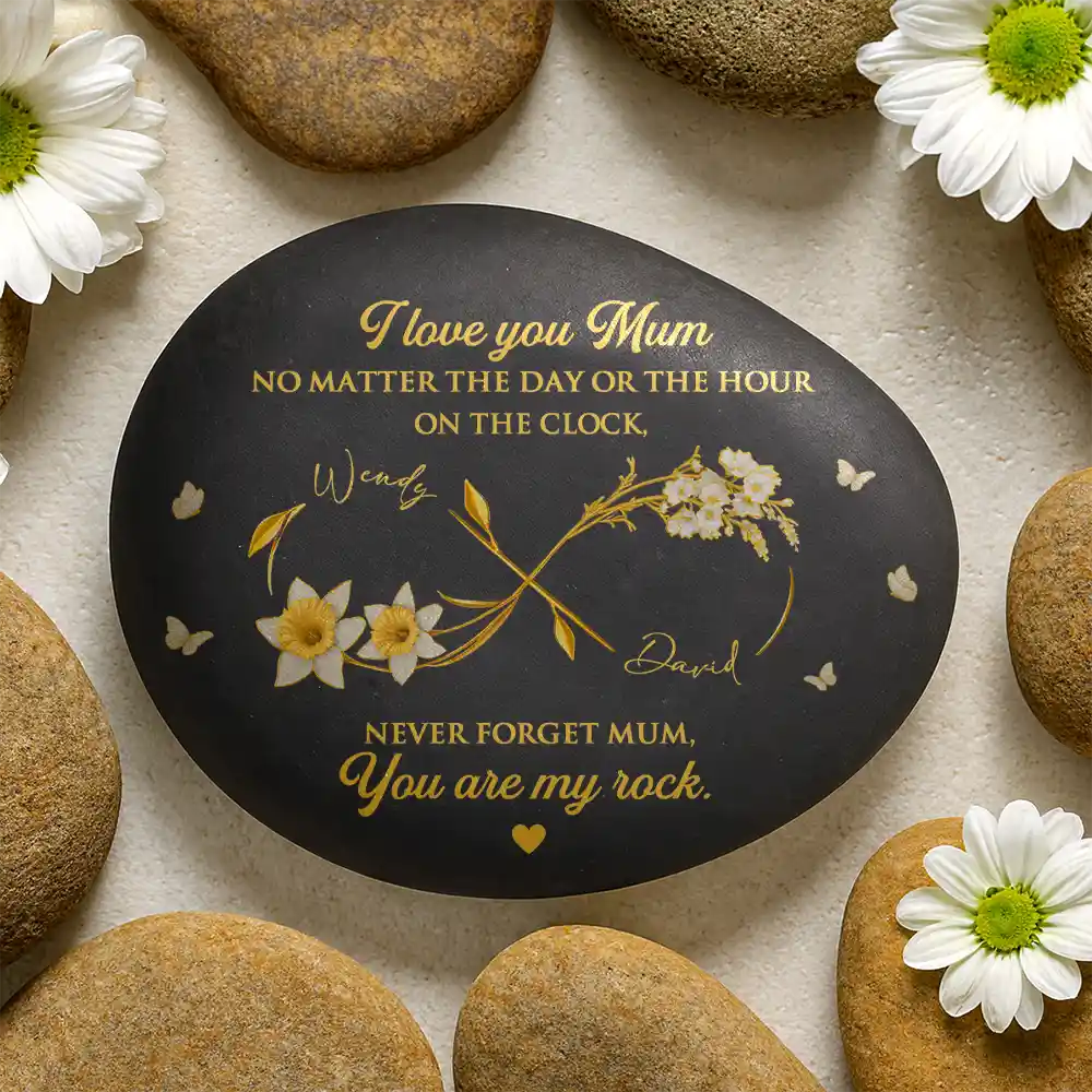 I Love You Mom You Are My Rocks - Personalized Printed Rock - Image 2