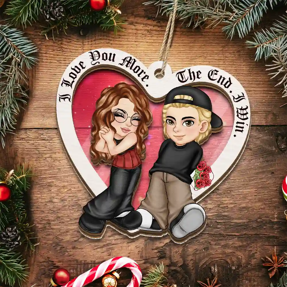 I Love You More - Personalized Suncatcher Ornament - Image 6