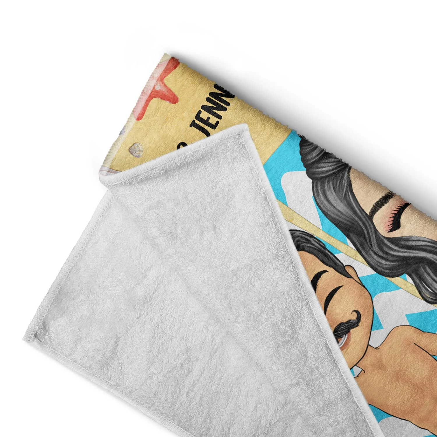 I Love You The Beach And Back - Gift For Couples - Personalized Custom Beach Towel - Image 4