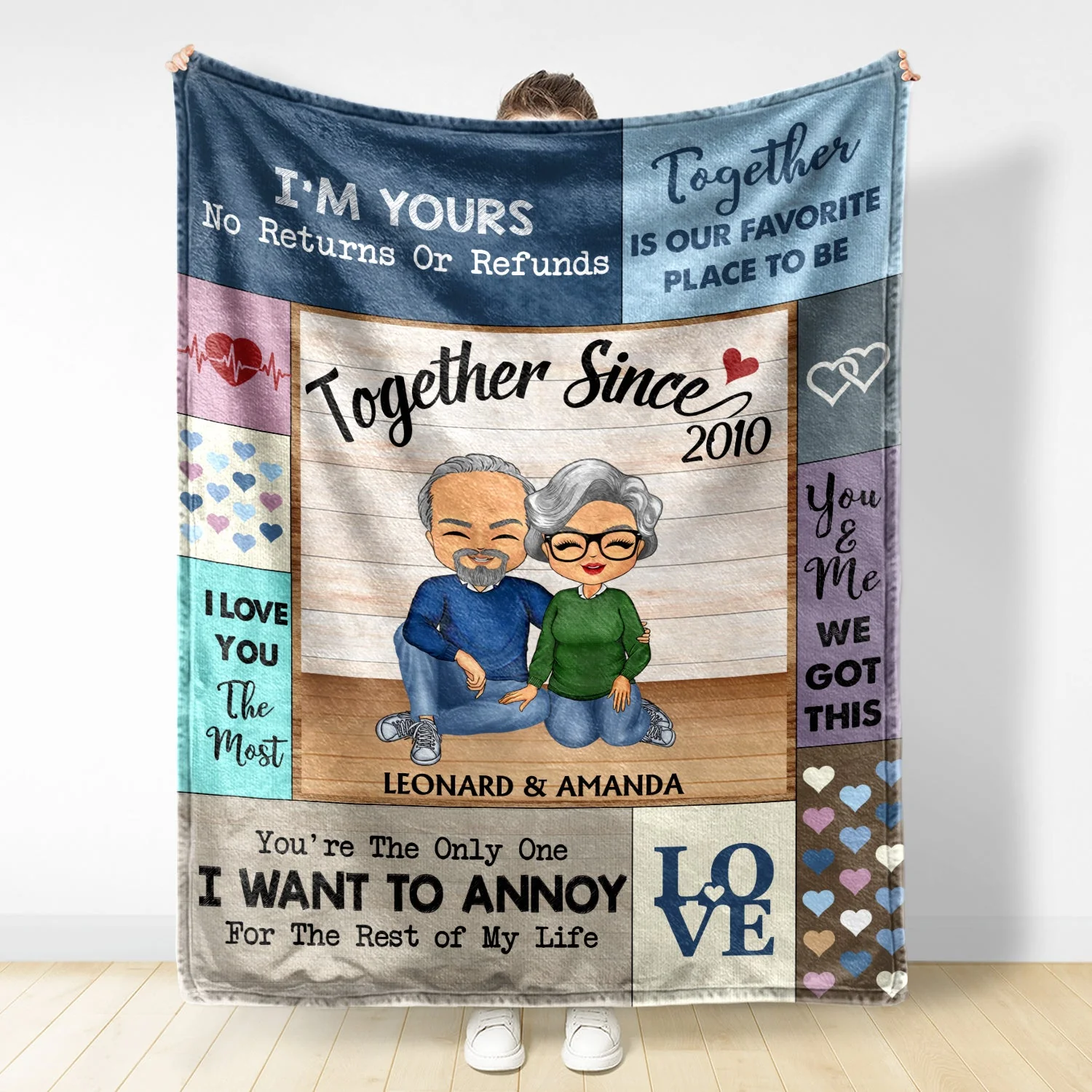 I Love You The Most Together Since Couple - Anniversary, Birthday Gift For Spouse, Husband, Wife, Boyfriend, Girlfriend - Personalized Custom Fleece Blanket - Image 2