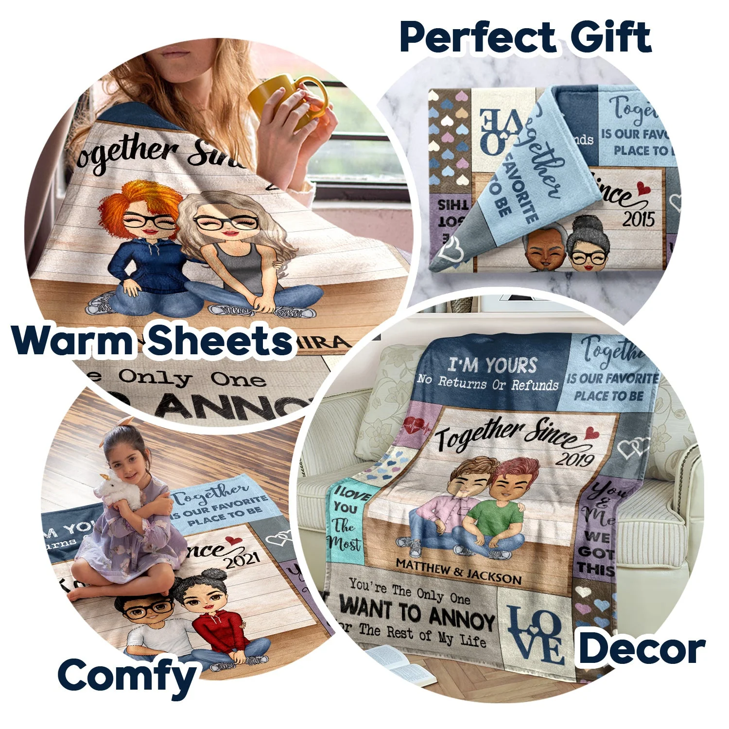I Love You The Most Together Since Couple - Anniversary, Birthday Gift For Spouse, Husband, Wife, Boyfriend, Girlfriend - Personalized Custom Fleece Blanket - Image 5