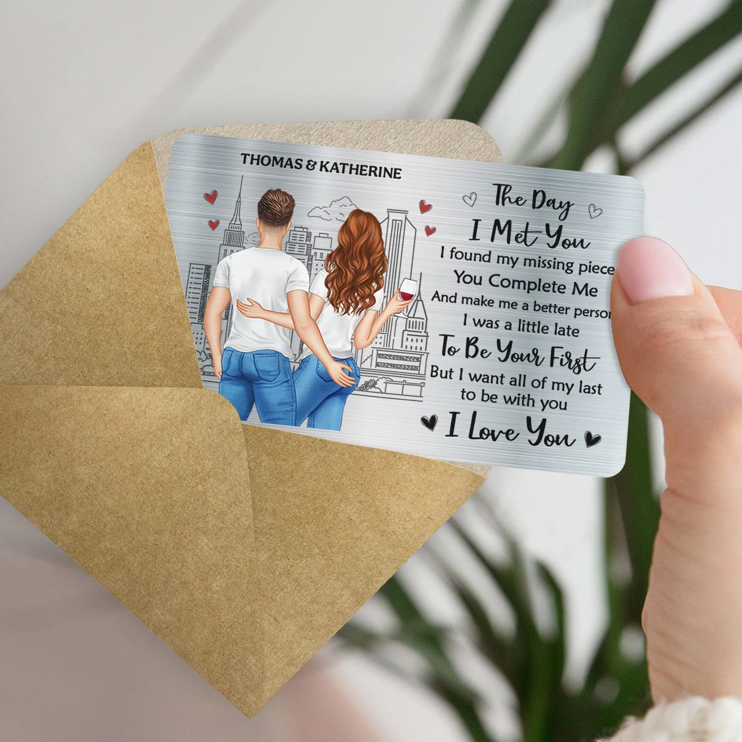 I Love You The Most - Unique Birthday Gifts, Wedding Anniversary, For Him, Husband - Personalized Aluminum Wallet Card - Image 4