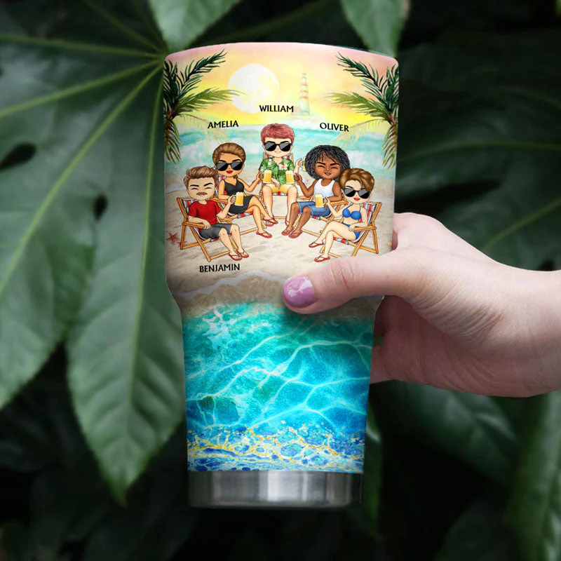 I Love You To The Beach And Back Best Friends - Best BFF Gift - Personalized Custom 30 Oz Tumbler - Image 4