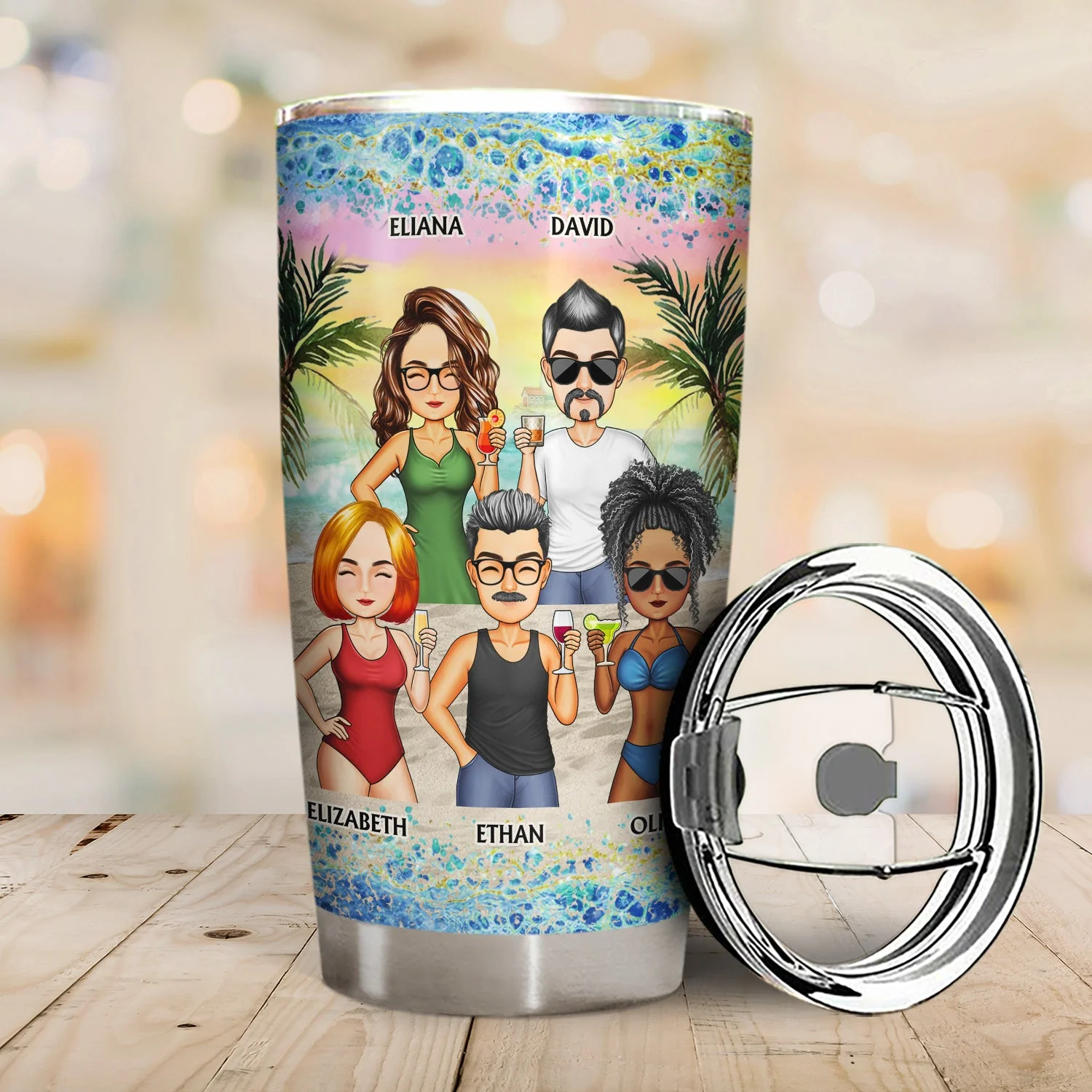 I Love You To The Beach And Back - Vacation, Anniversary, Birthday Gift For Besties, Best Friends - Personalized Custom Tumbler - Image 2