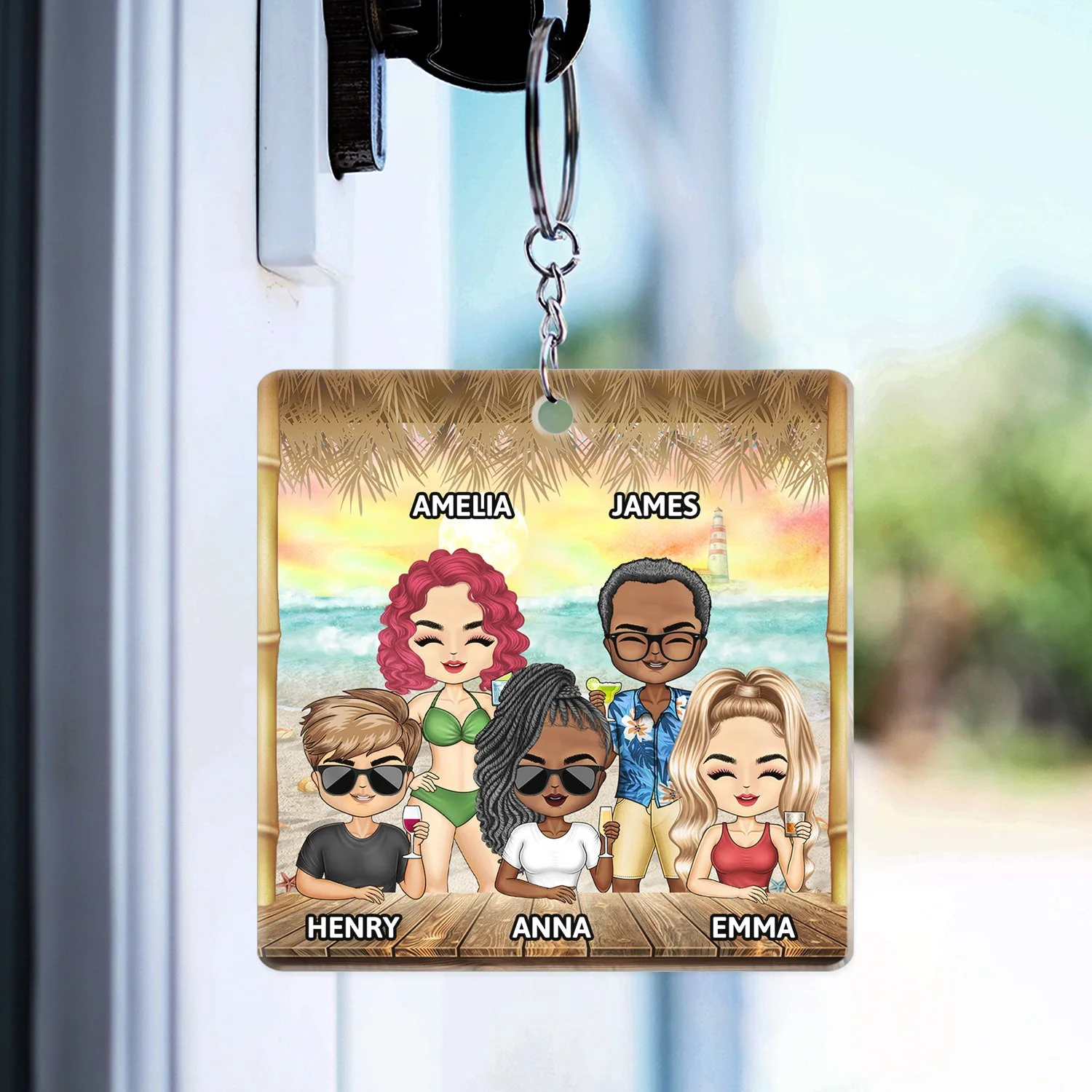 I Love You To The Beach And Back - Vacation, Anniversary, Birthday Gifts For Best Friends, Besties - Personalized Custom Acrylic Keychain - Image 3