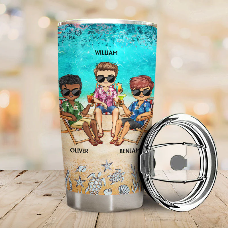 I Love You To The Beach And Back Waves Best Friends - Bestie BFF Gift - Personalized Custom Tumbler - Image 2