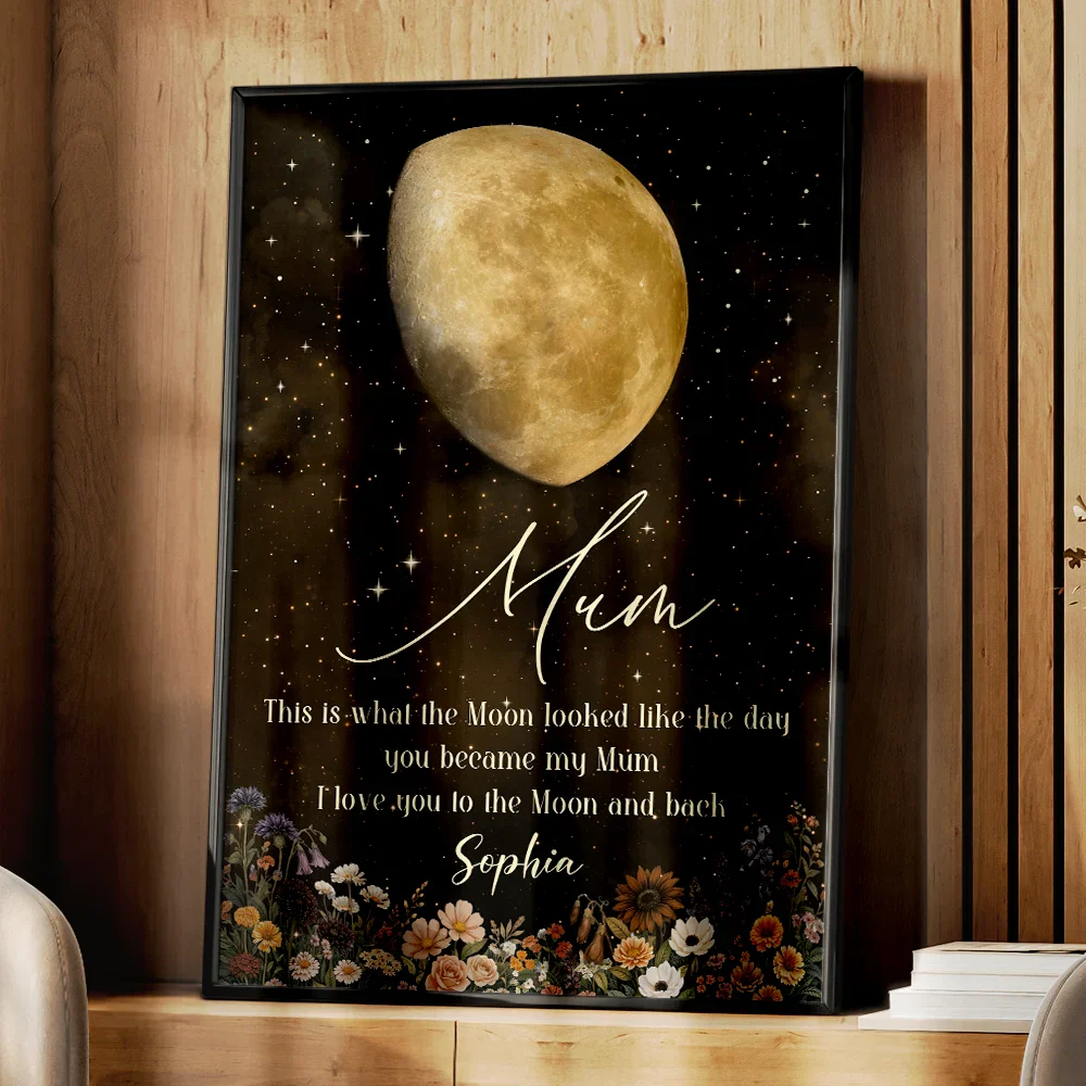 I Love You To The Moon And Back - Personalized Poster - Image 4