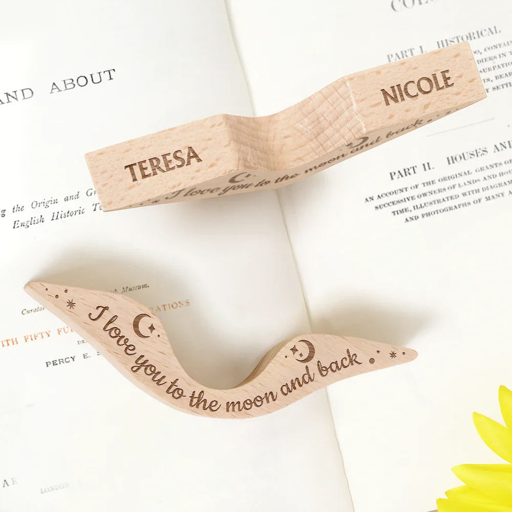 I Love You To The Moon And Back - Personalized Thumb Page Holder - Image 3