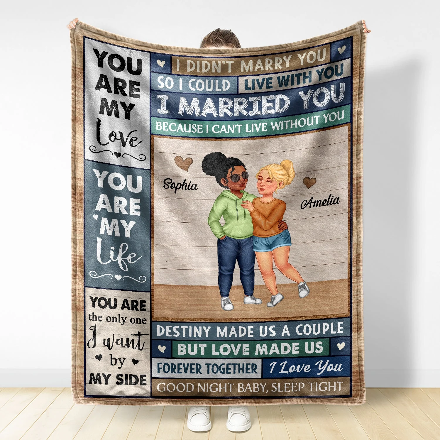 I Married You Because I Can't Live Without You Arm In Arm - Loving, Anniversary Gift For Couples, Husband, Wife - Personalized Fleece Blanket - Image 2