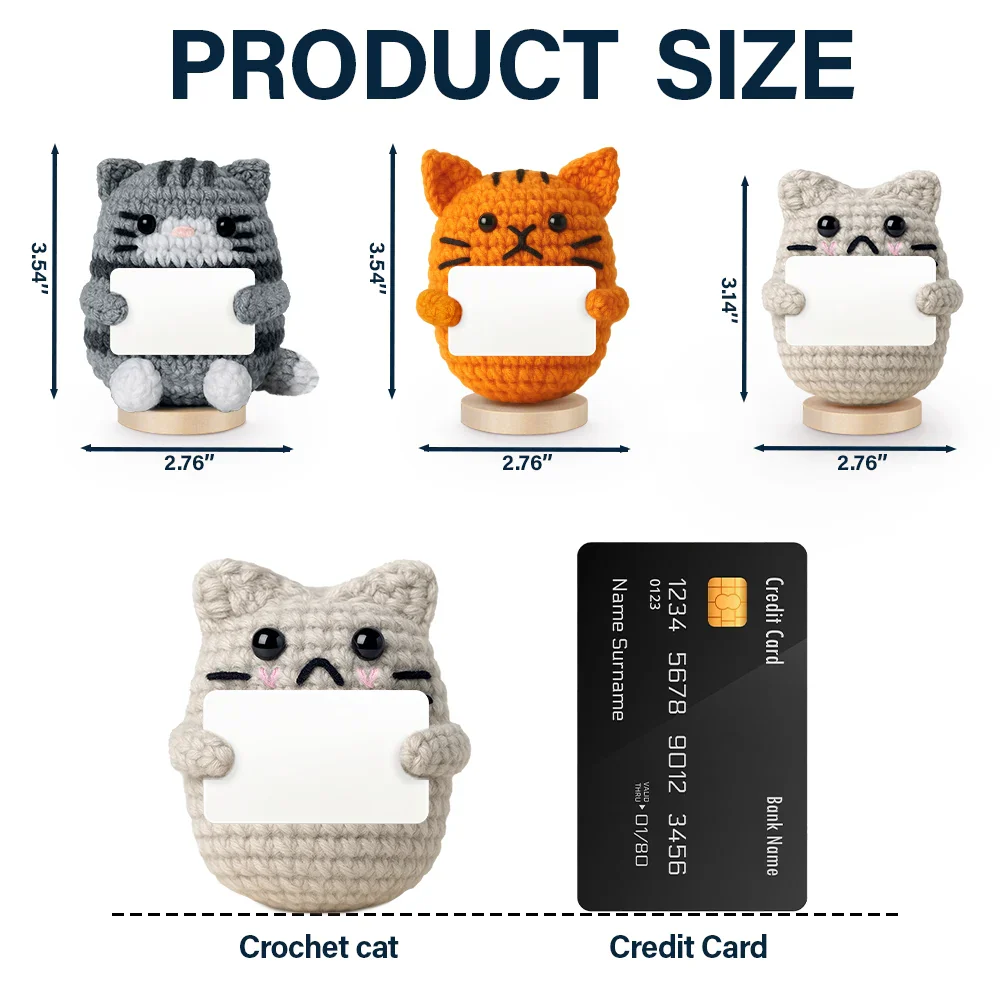 I May Be A Tiny Cat - Personalized Doll Crochet With Custom Card - Image 5