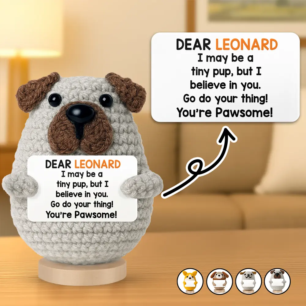 I May Be A Tiny Dog - Personalized Doll Crochet With Custom Card