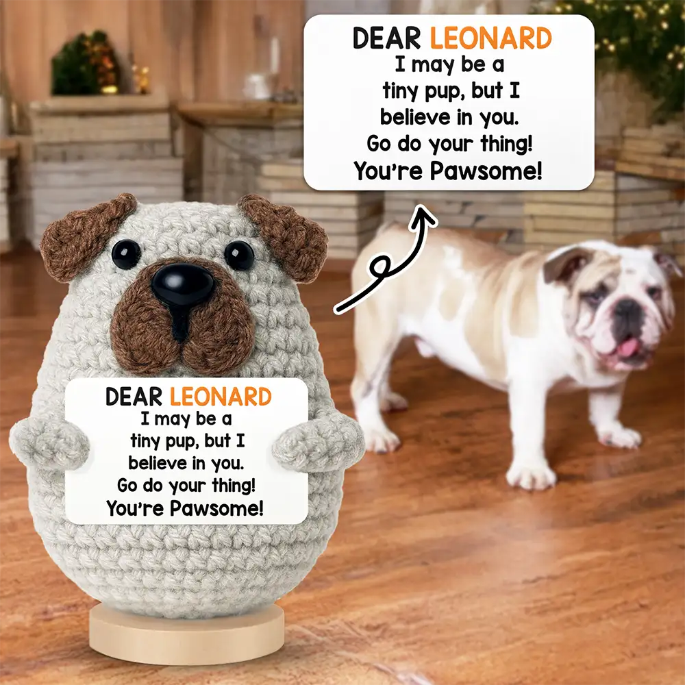 I May Be A Tiny Dog - Personalized Doll Crochet With Custom Card - Image 5