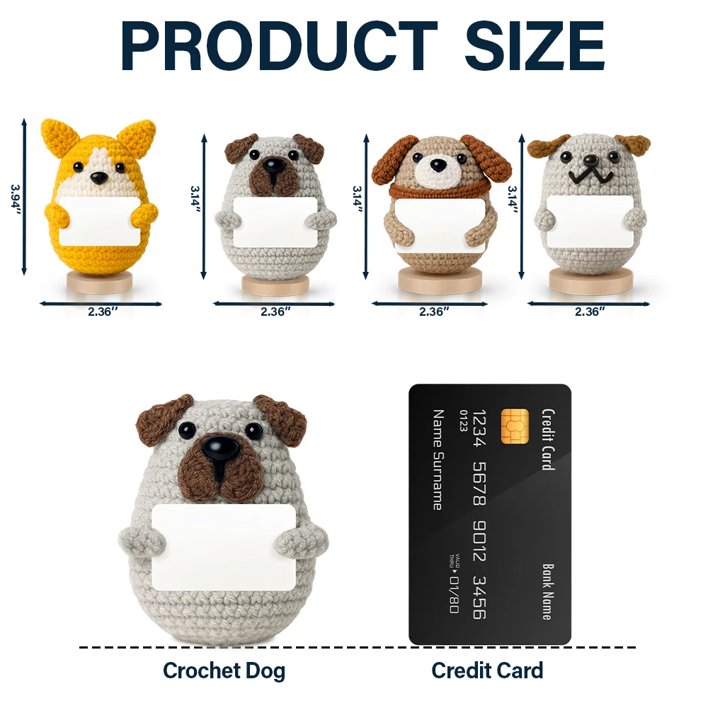 I May Be A Tiny Dog - Personalized Doll Crochet With Custom Card - Image 6