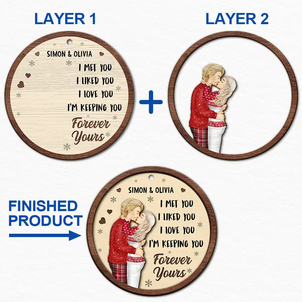 I Met You I Liked You Couple - Personalized 2-Layered Wooden Ornament - Image 6