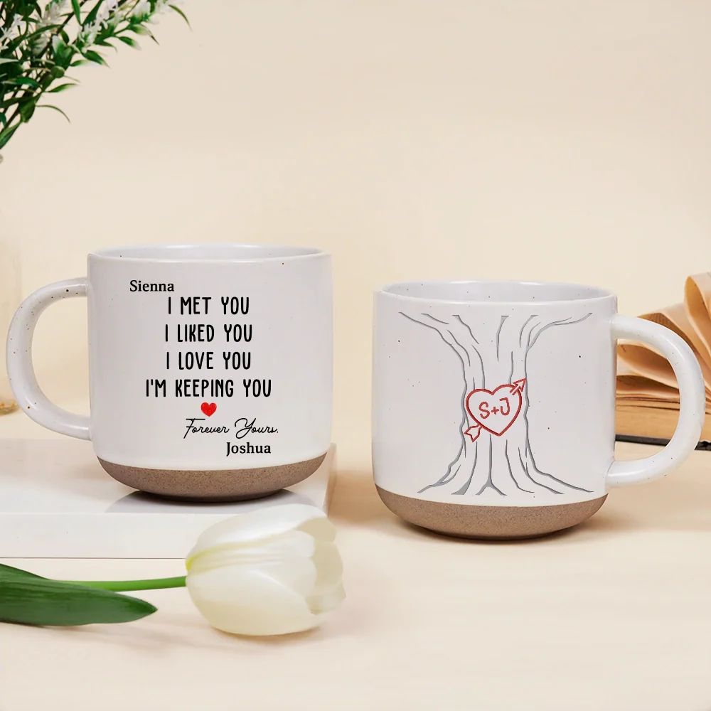 I Met You I Liked You Couple - Personalized Pottery Mug - Image 2