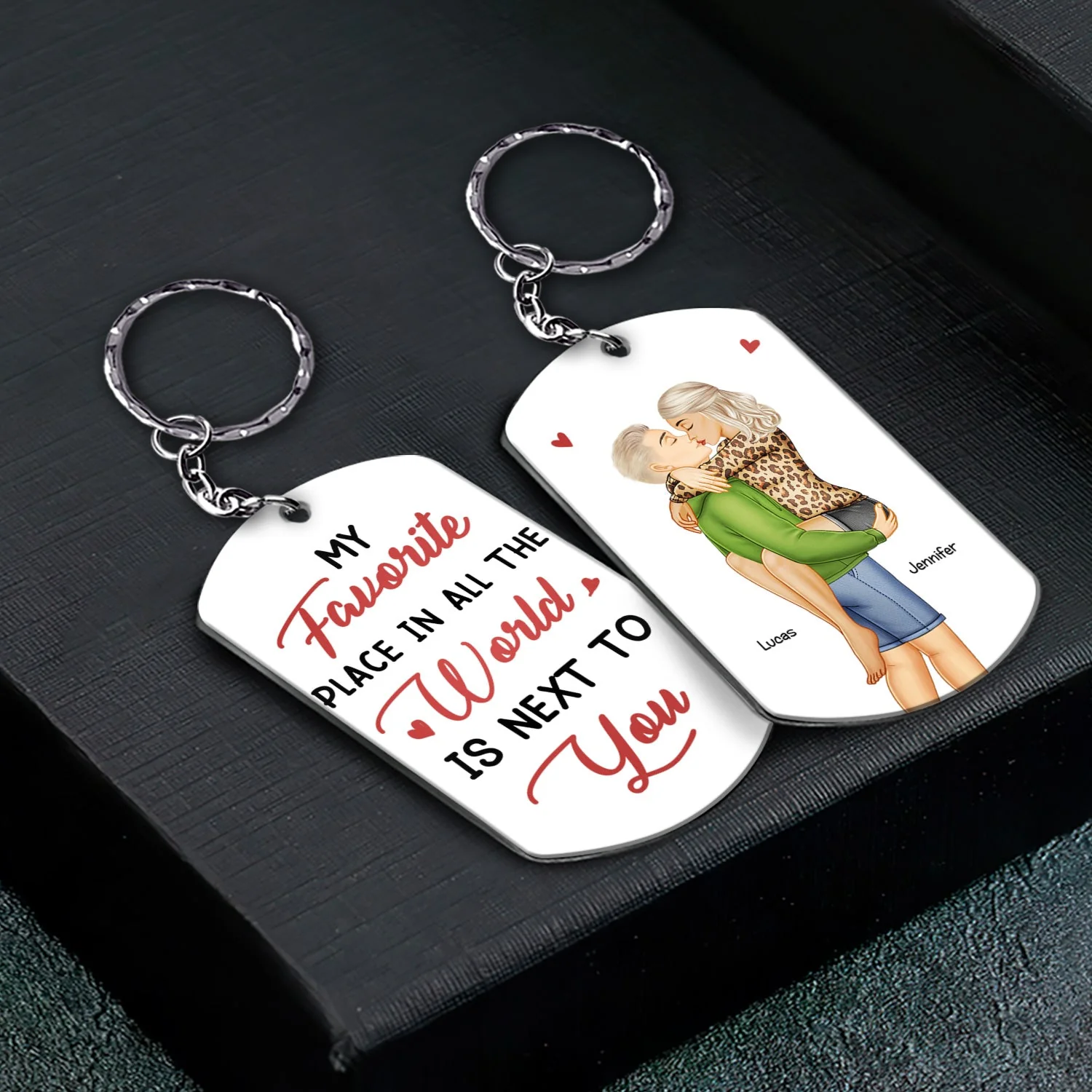 I Met You I Liked You I Love You Keeping You - Birthday, Loving, Anniversary Gift For Spouse, Hubby, Wifey, Boyfriend, Girlfriend, Couple - Personalized Aluminum Keychain - Image 2