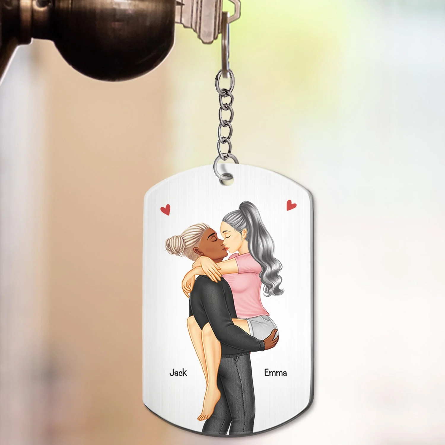 I Met You I Liked You I Love You Keeping You - Birthday, Loving, Anniversary Gift For Spouse, Hubby, Wifey, Boyfriend, Girlfriend, Couple - Personalized Aluminum Keychain - Image 3