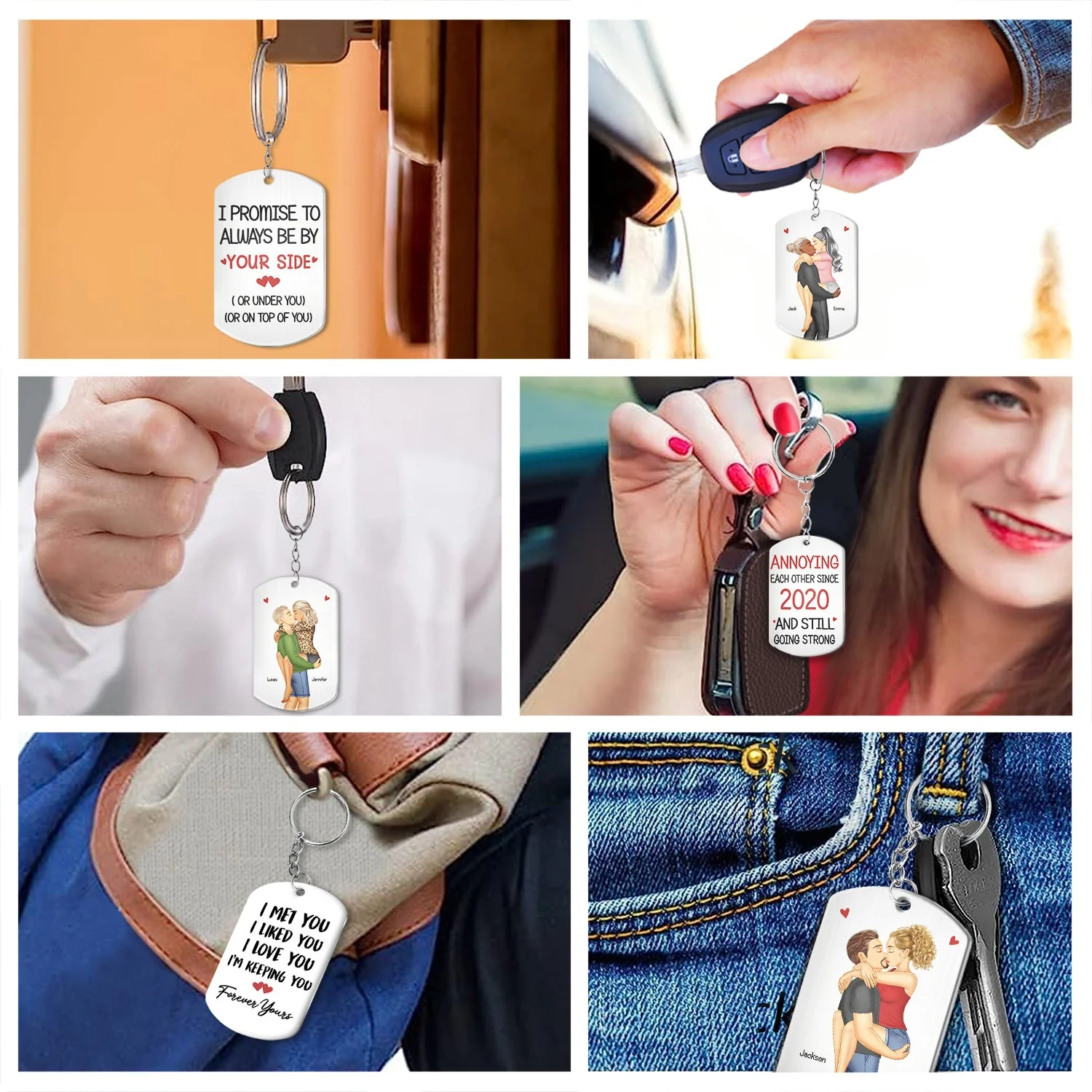 I Met You I Liked You I Love You Keeping You - Birthday, Loving, Anniversary Gift For Spouse, Hubby, Wifey, Boyfriend, Girlfriend, Couple - Personalized Aluminum Keychain - Image 6