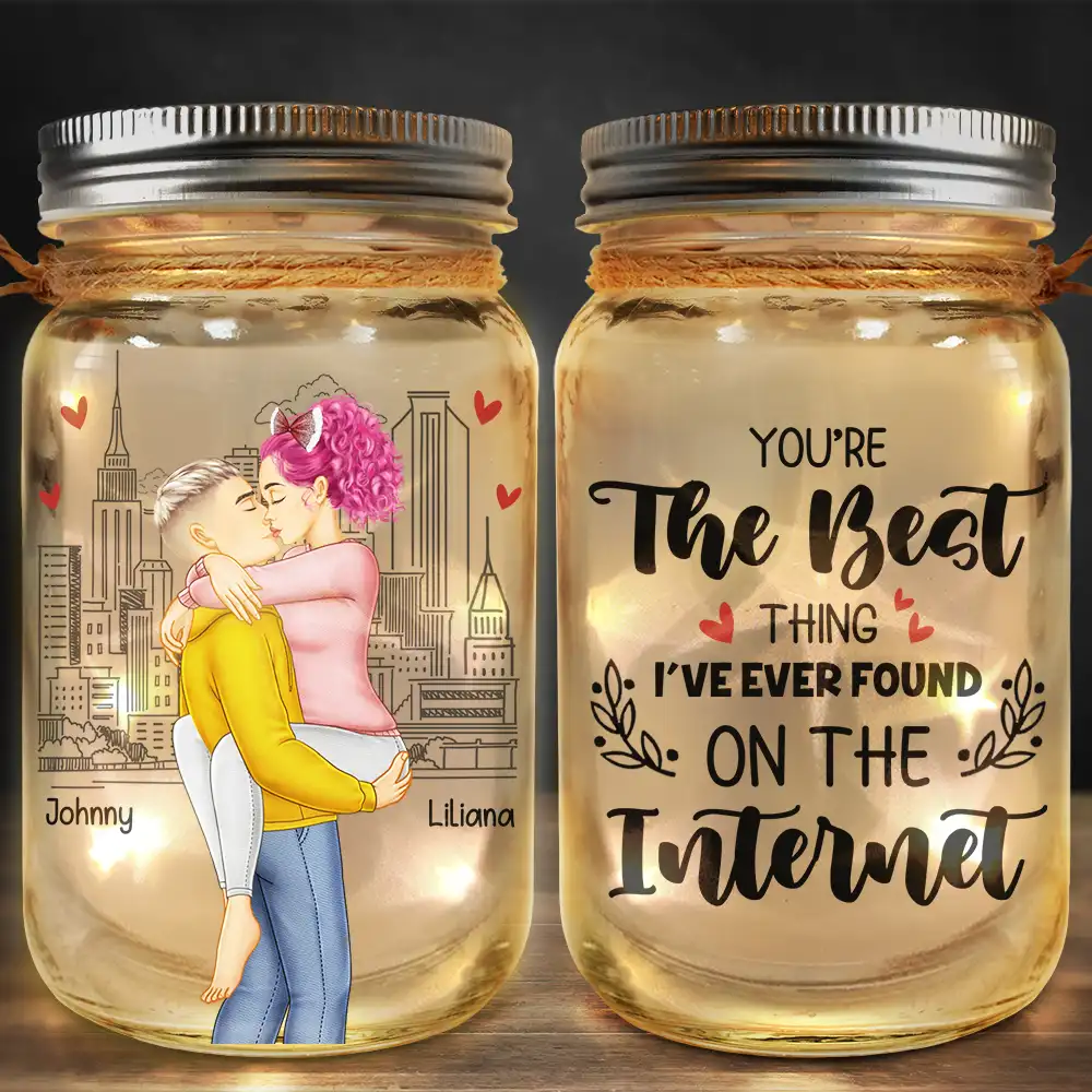 I Met You I Liked You I Love You Keeping You - Personalized Mason Jar Light - Image 2