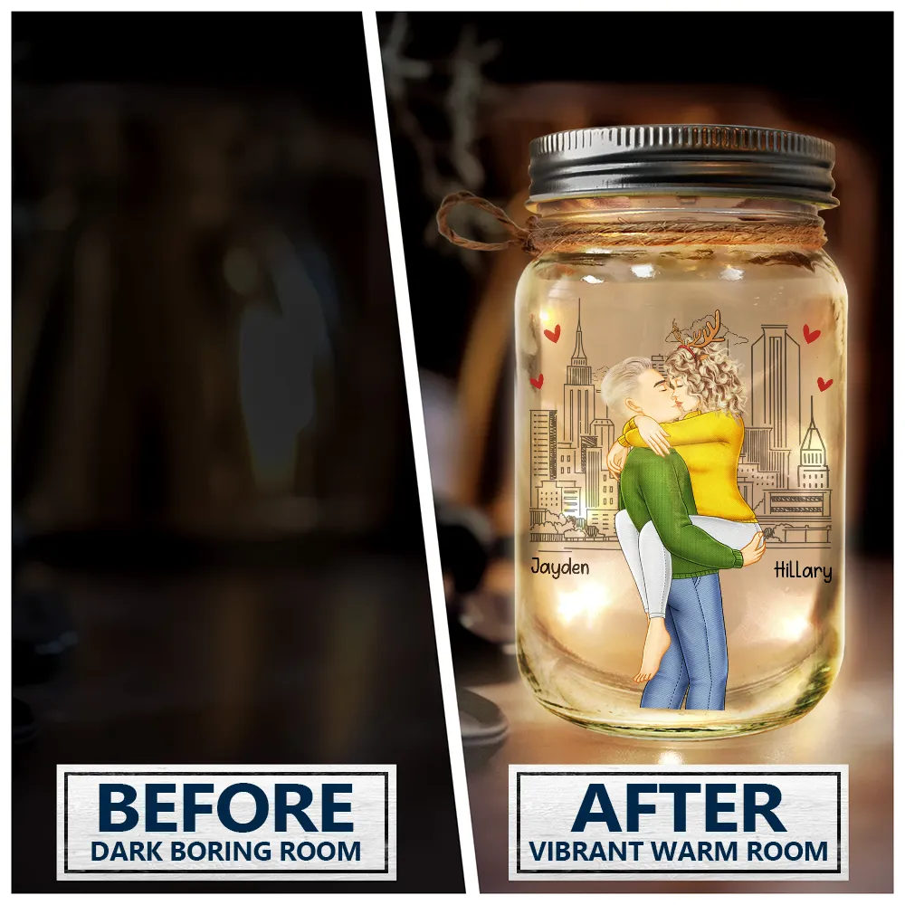 I Met You I Liked You I Love You Keeping You - Personalized Mason Jar Light - Image 4