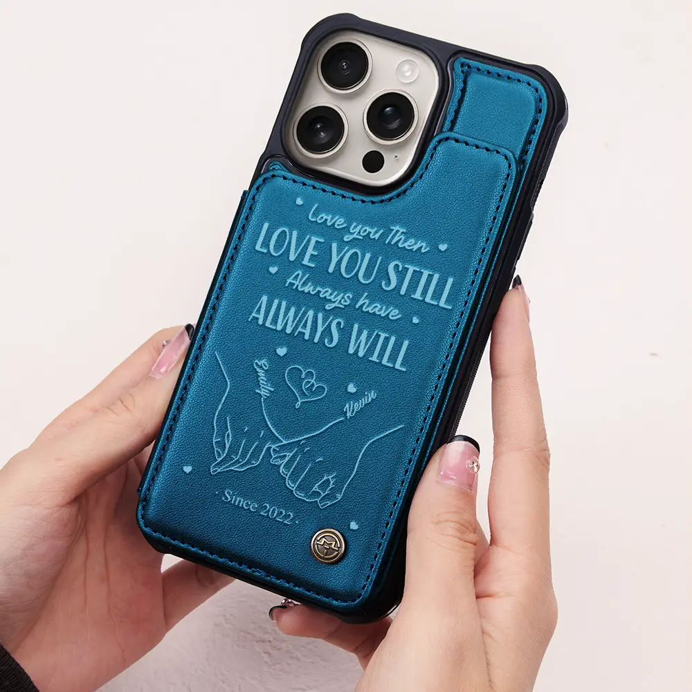 I Met You I Liked You I Love You - Personalized Leather Flip Wallet Phone Case - Image 2