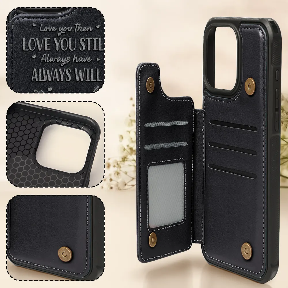 I Met You I Liked You I Love You - Personalized Leather Flip Wallet Phone Case - Image 4