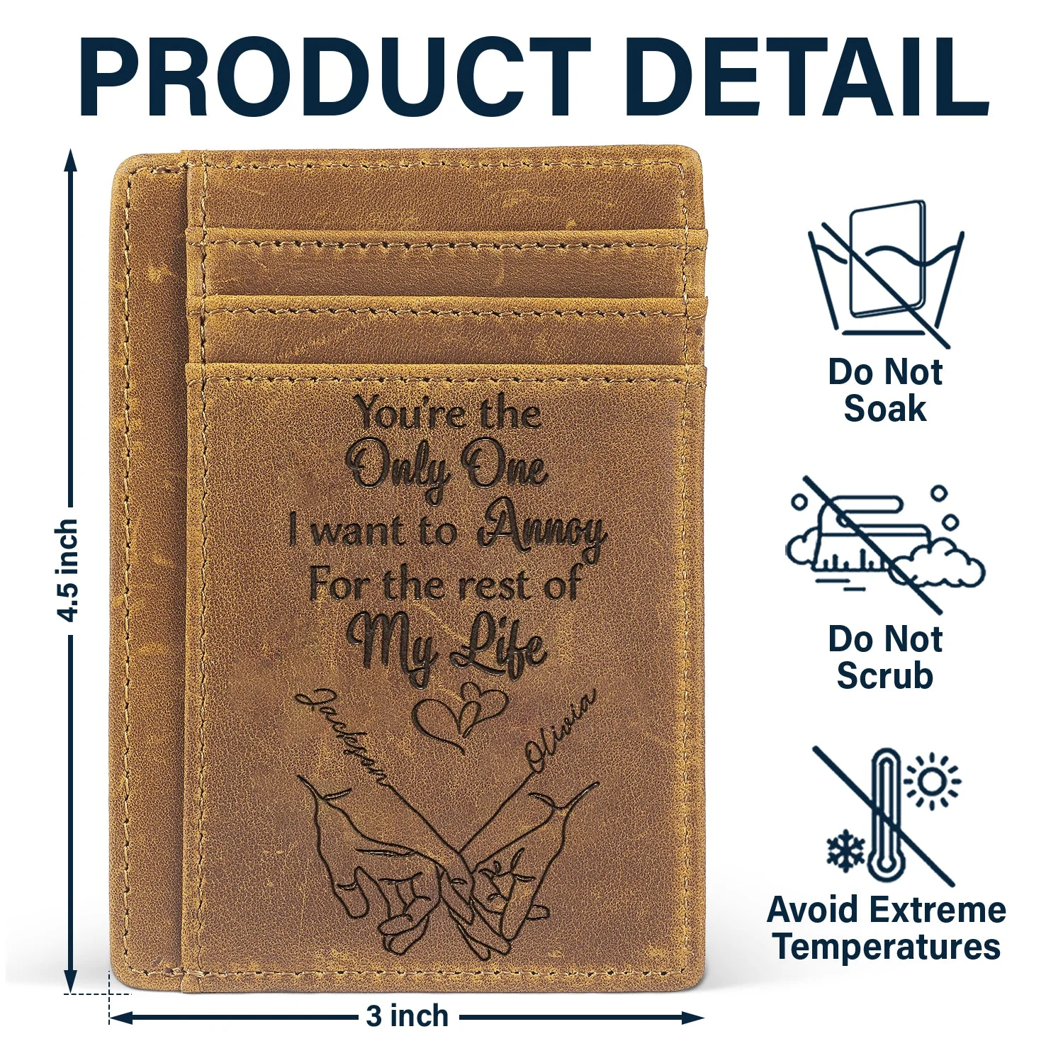 I Met You I Loved You - Gift For Couples, Husband, Wife - Personalized Card Wallet - Image 5